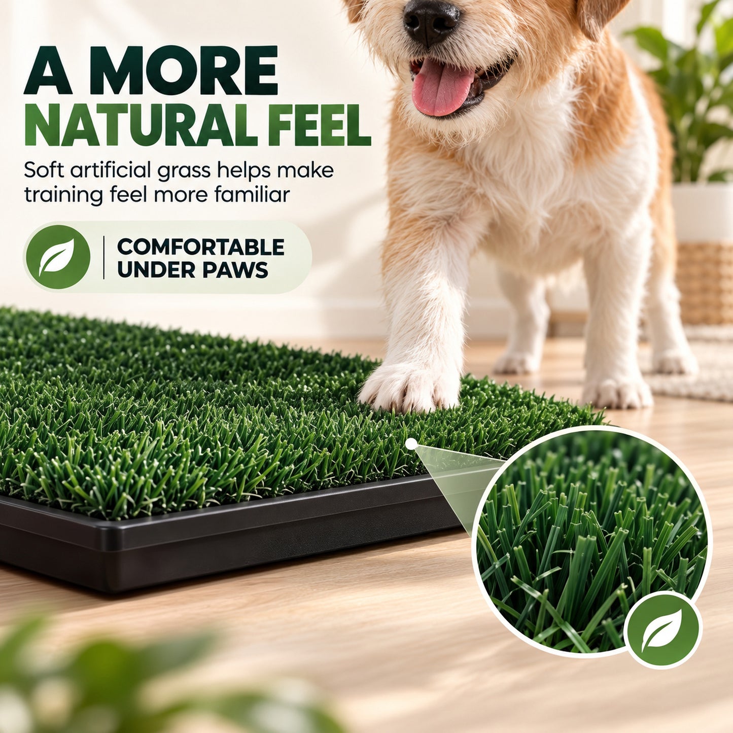 PawHut Dog Toilet Tray, Dog Grass Pee Pad with Artificial Grass Mat, Drainage System for Puppy Training 88x56.5cm