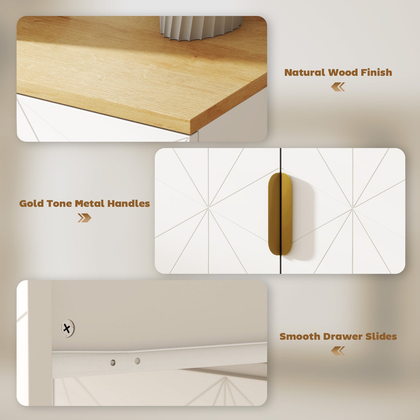 HOMCOM Sideboard Storage Cabinet, Modern Storage Cupboard with Drawer and Adjustable Shelf for Living Room, Kitchen, Dining Room, Entryway, White