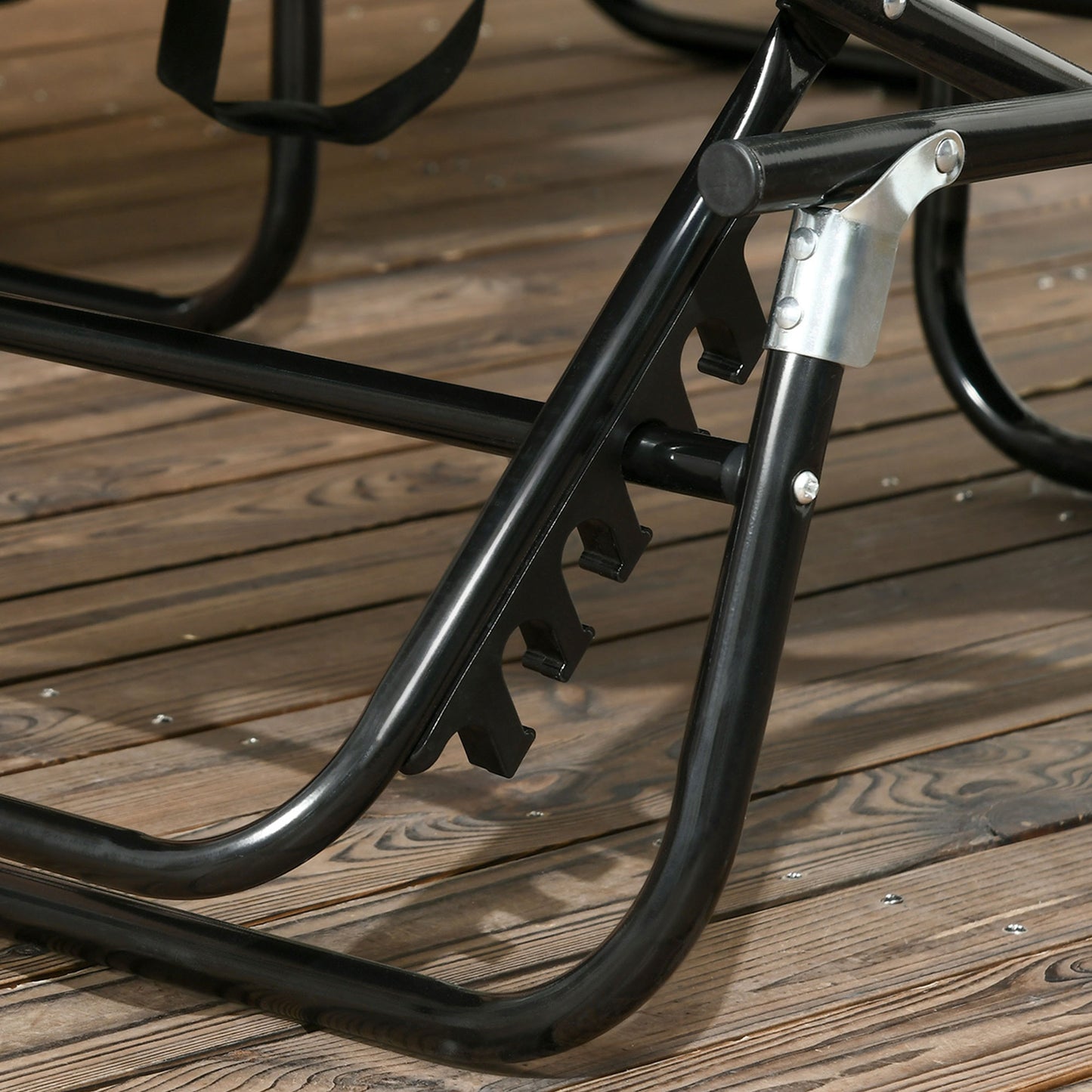 Outsunny 2 Piece Folding Sun Loungers w/ Canopy, Adjustable Garden Chairs, Steel Frame, Dark Grey