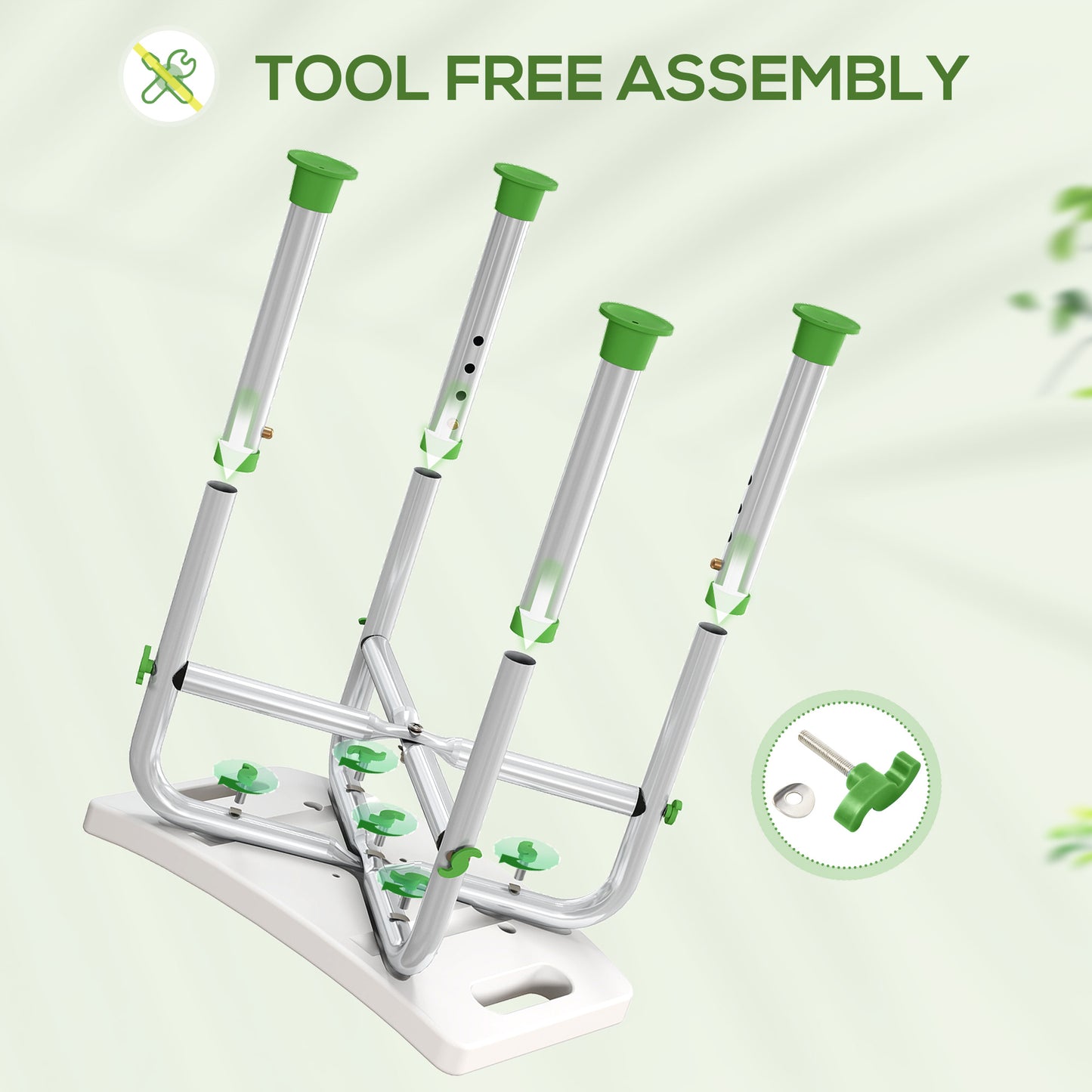 HOMCOM 44-51.5cm Aluminium Frame Shower/Bath Stool - Green