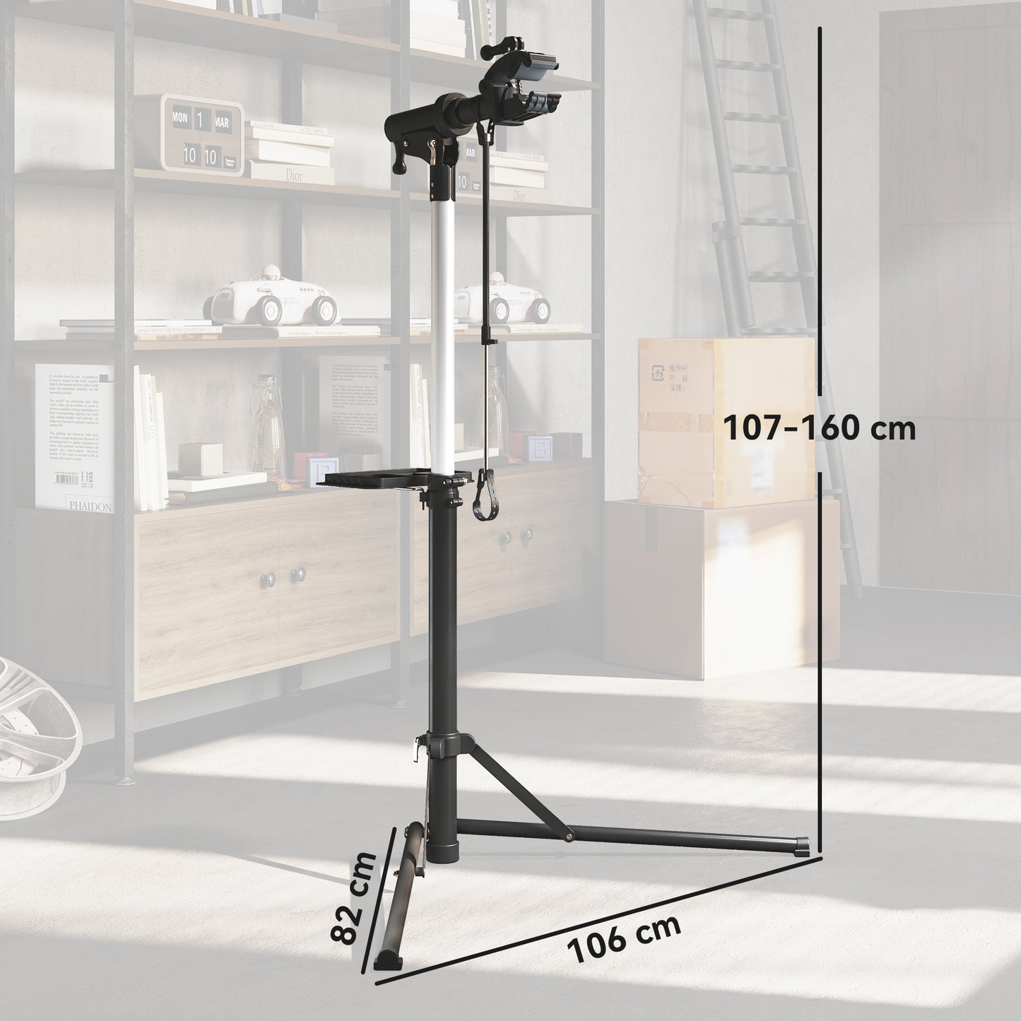 HOMCOM Bike Repair Stand, Heavy Duty, 40kg Max Load, Adjustable Height, Foldable & 360° Rotatable