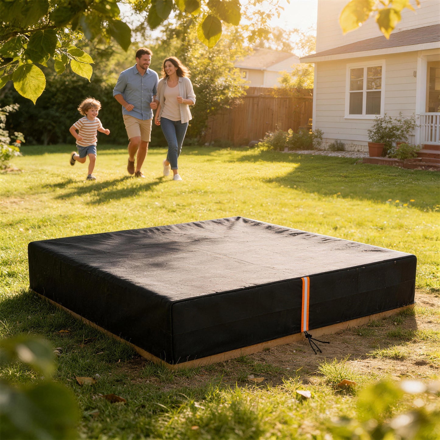 AIYAPLAY Sandbox Cover, Square Sandpit Cover Waterproof Dustproof UV Protection, Sandbox Canopy with Drawstring and Elastic Band