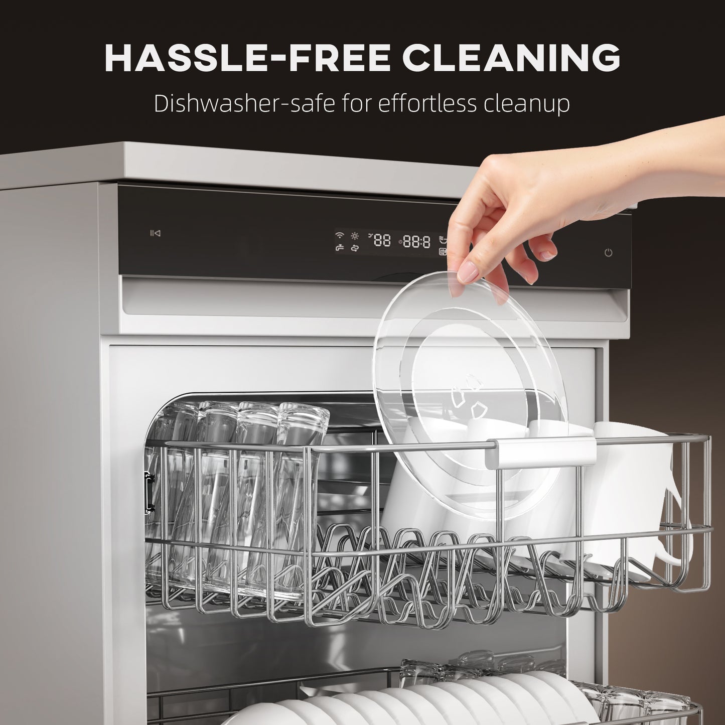 HOMCOM 23L 800W Microwave Oven, Digital Solo with 5 Power Levels, Defrost, 8 Auto Menus, Timer, Black