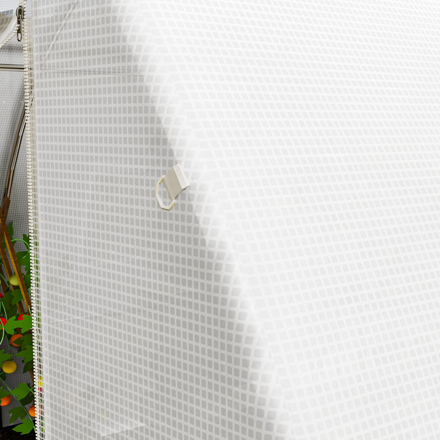 Outsunny Greenhouse Replacement Cover, 4x3x2m, for Tunnel Walk-in Greenhouse, Roll-up Windows/Door, Outdoor, PE Cover Only, White