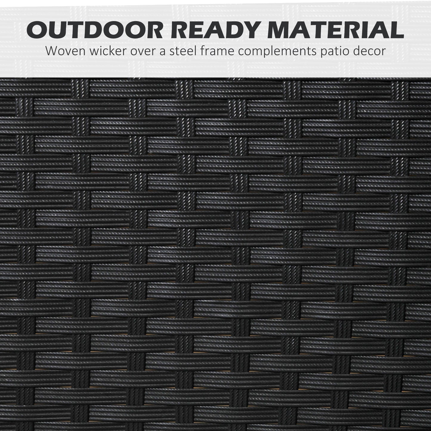 Outsunny 4 Seater Rattan Garden Furniture Set 5 Pieces Outdoor Dining Set with Cushions Umbrella Hole - Black