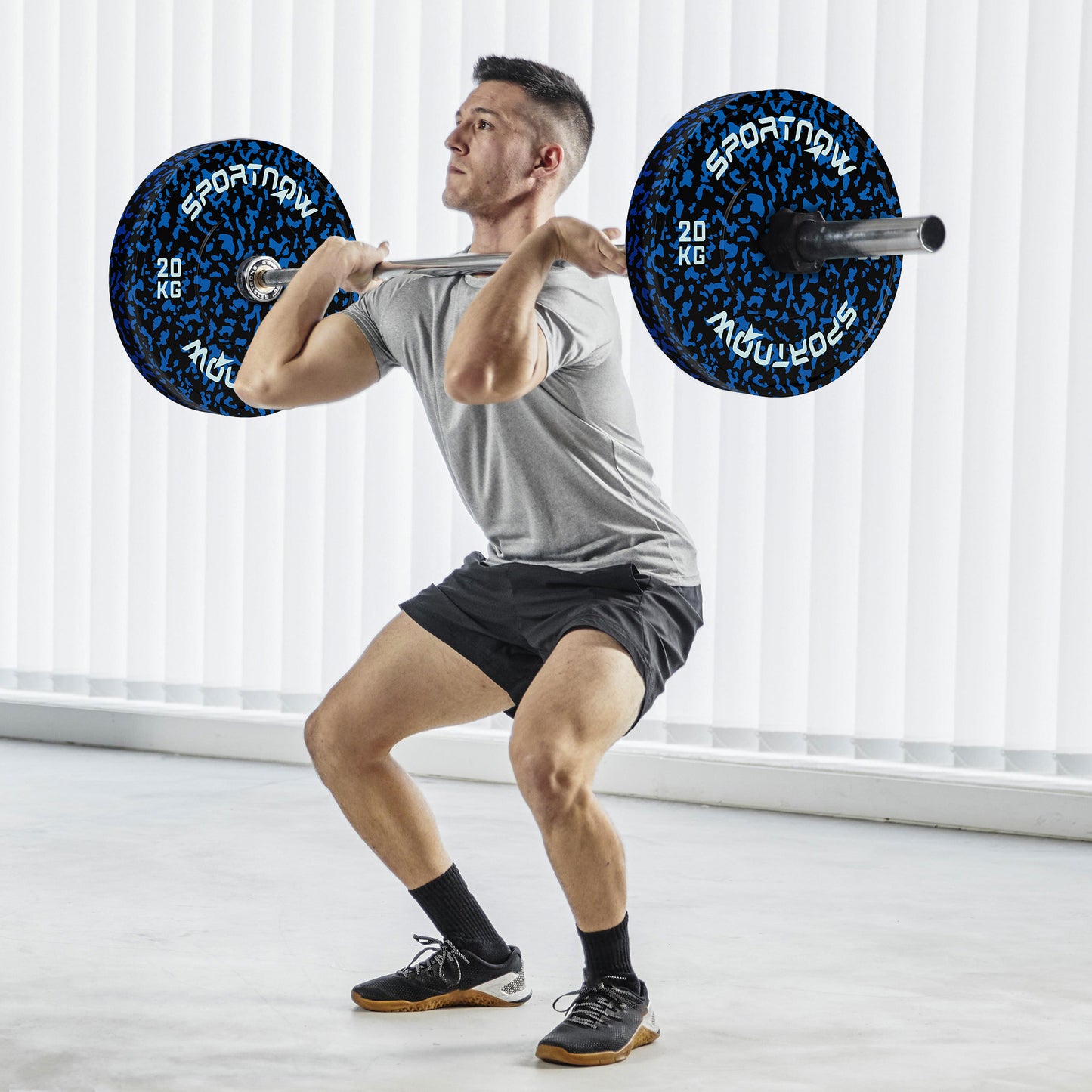 SPORTNOW Olympic Weight Plates Set, 20kg Rubber Discs, 2"/5cm Holes, Home Gym Use