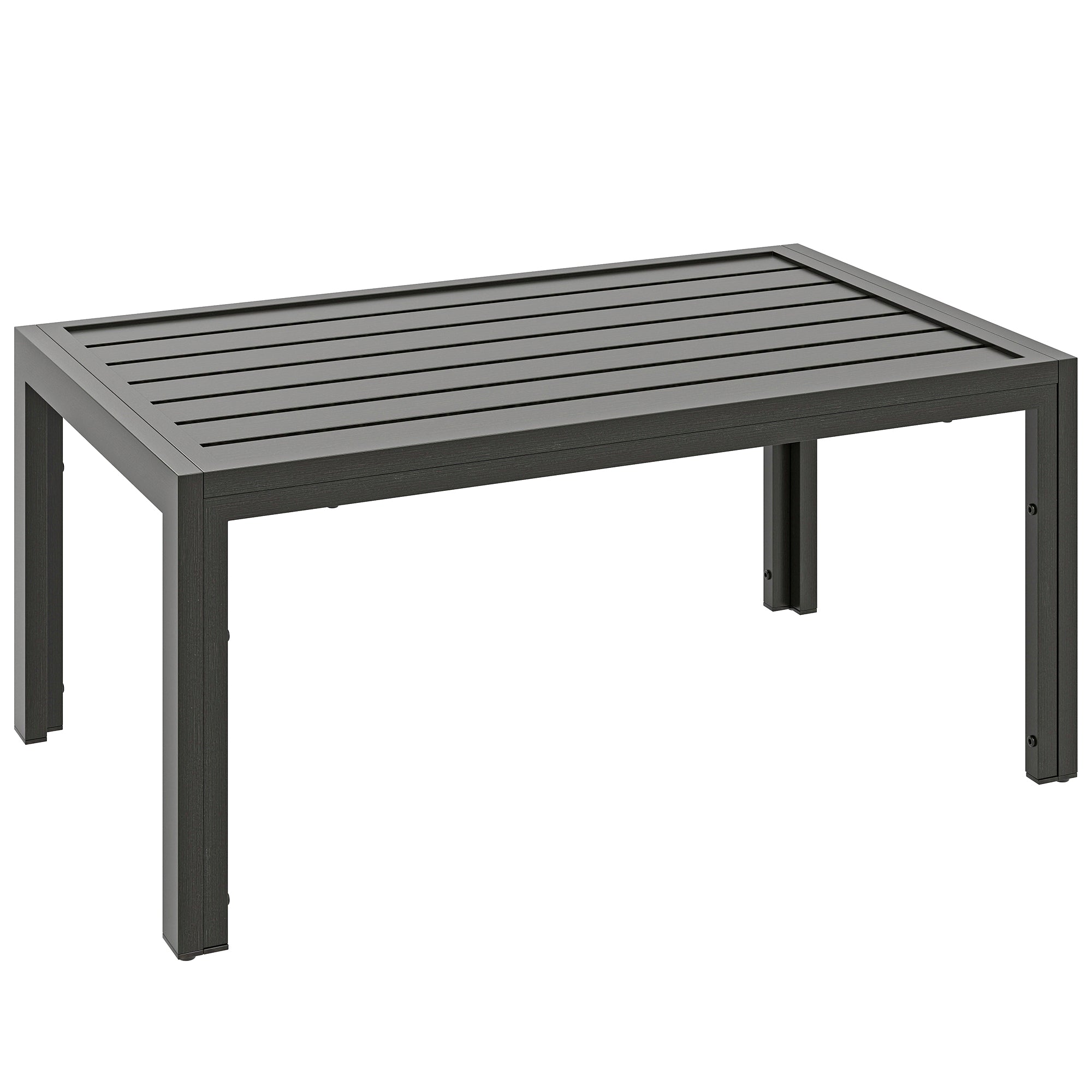 Outsunny Outdoor Side Table, Rectangular Patio Coffee Side Table with ...