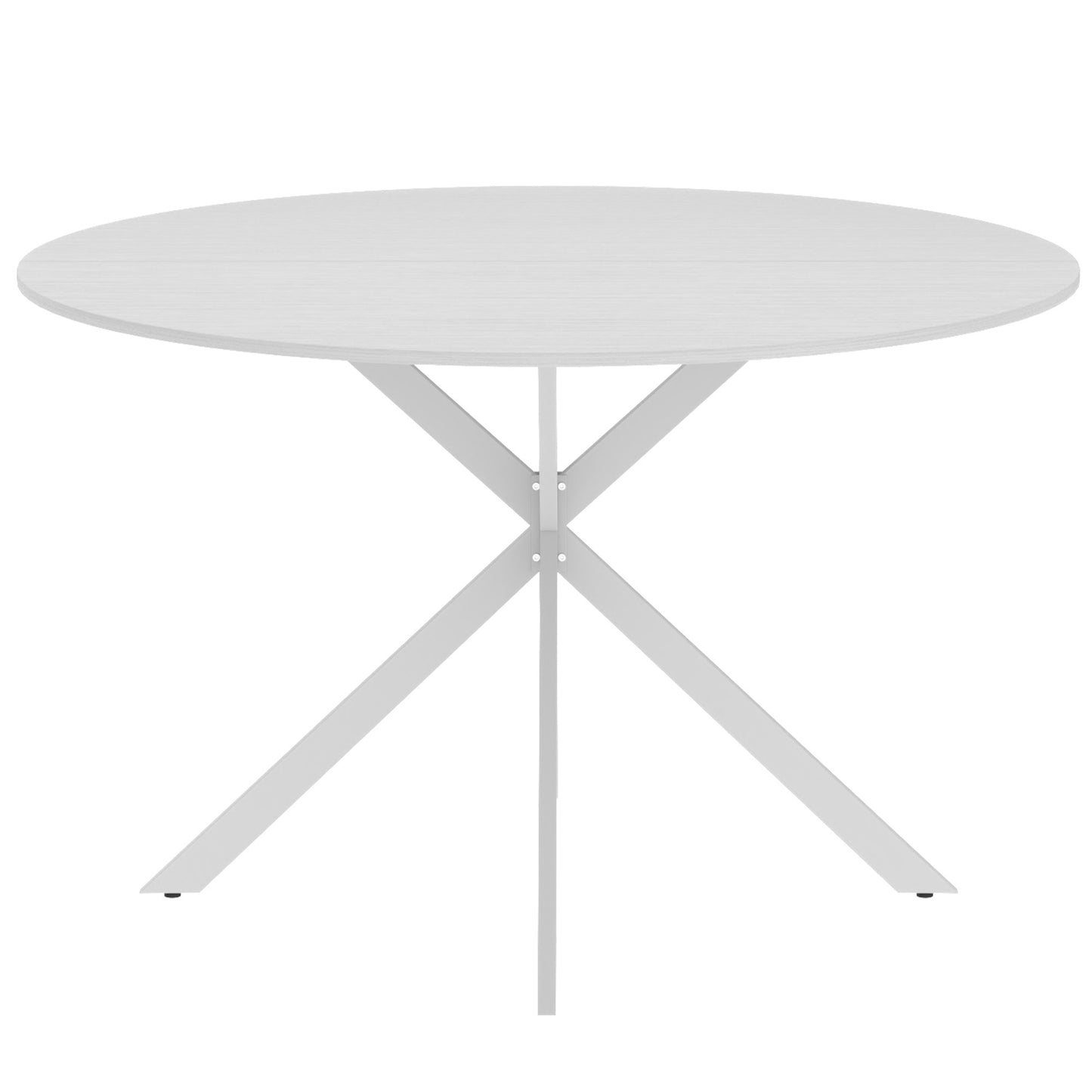 HOMCOM Dining Table for 4, 120 cm Industrial Kitchen Table with Wood Effect Tabletop and Steel Legs, White