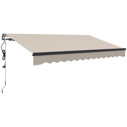 Outsunny 3.5 x 3m Electric/Manual Awning, with Remote - Beige