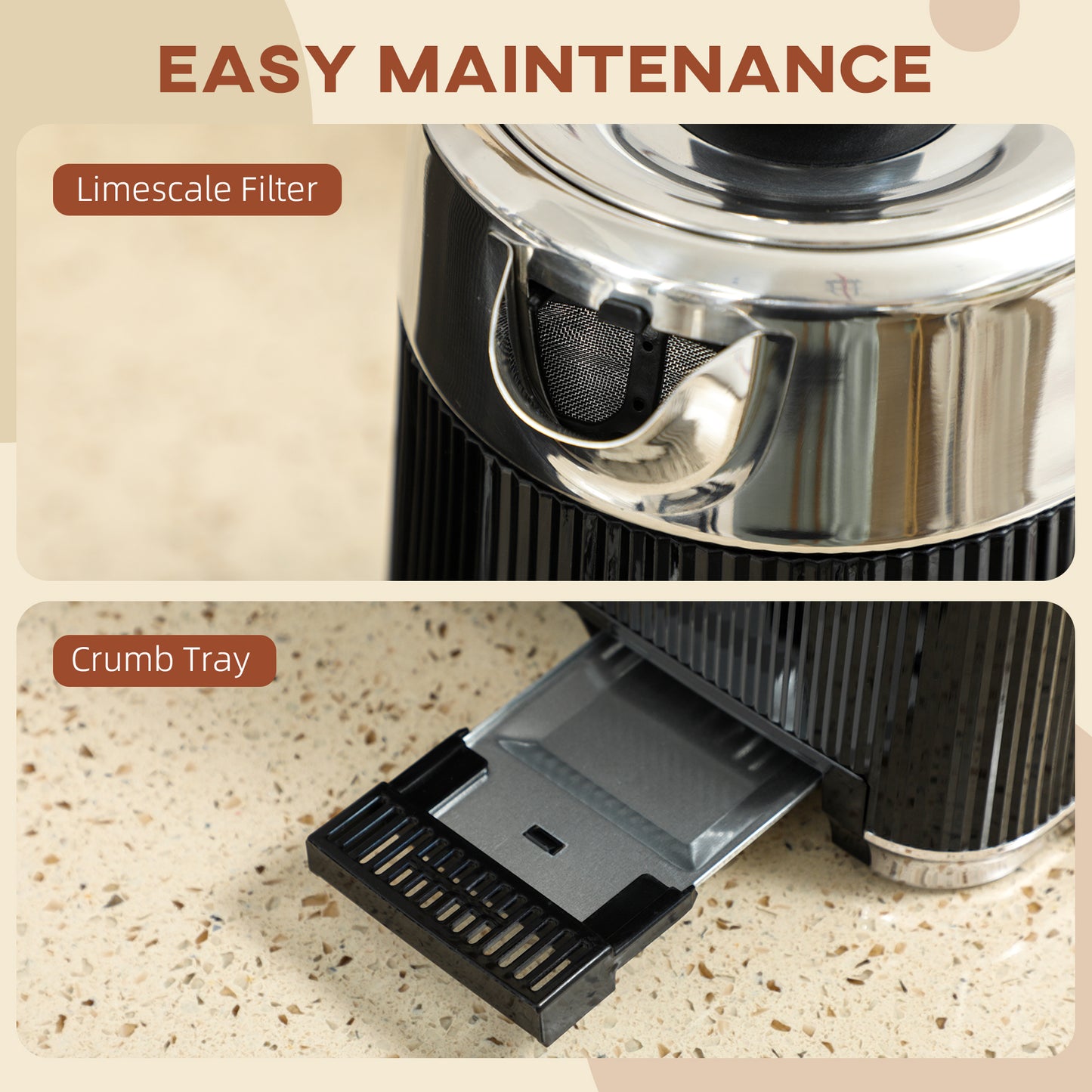 HOMCOM Electric Kettle and Toaster Set, 3000W 1.7L Rapid Boil, Cool Touch, 4 Slice Toaster with 7 Browning Controls, Crumb Tray, Black