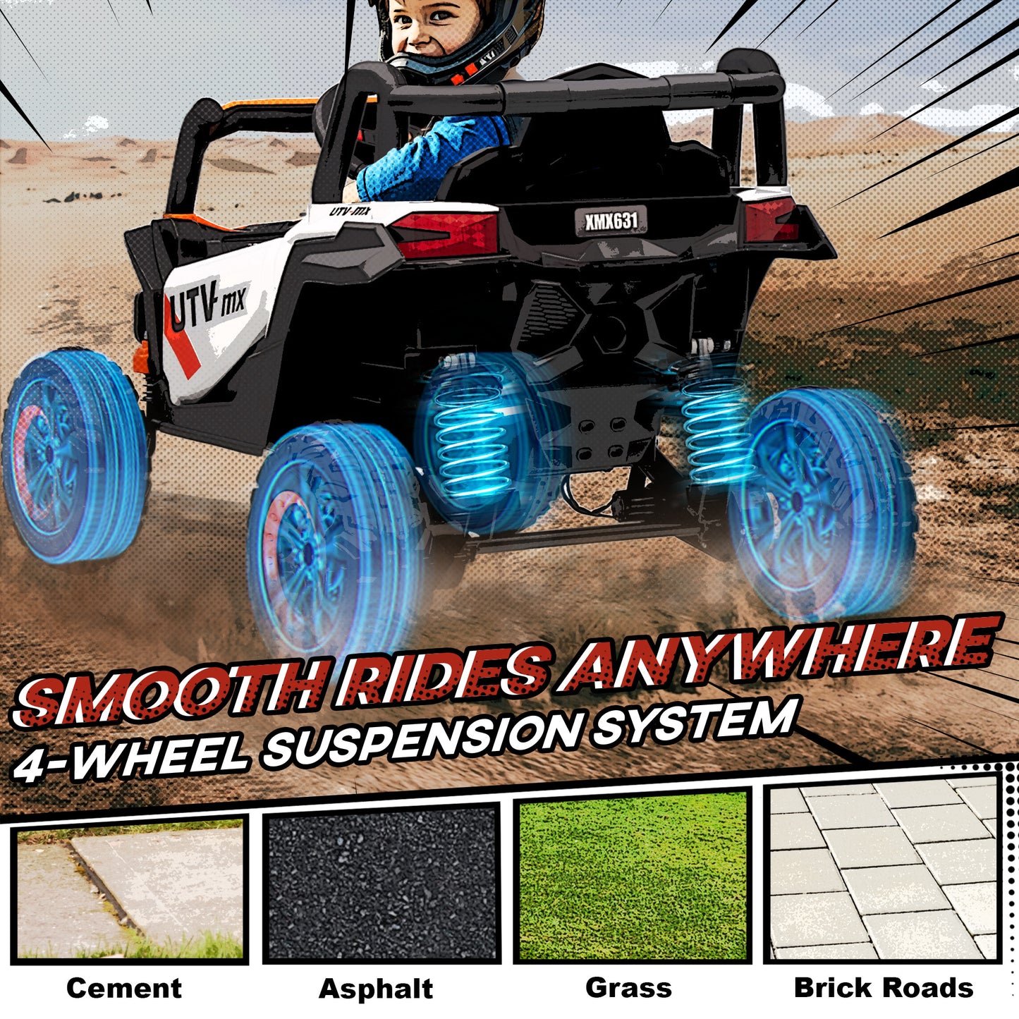 AIYAPLAY 12V Kids Ride On Car with Remote Control, Kids Electric Car with Suspension System, Music, for Ages 3-5 Years, Orange