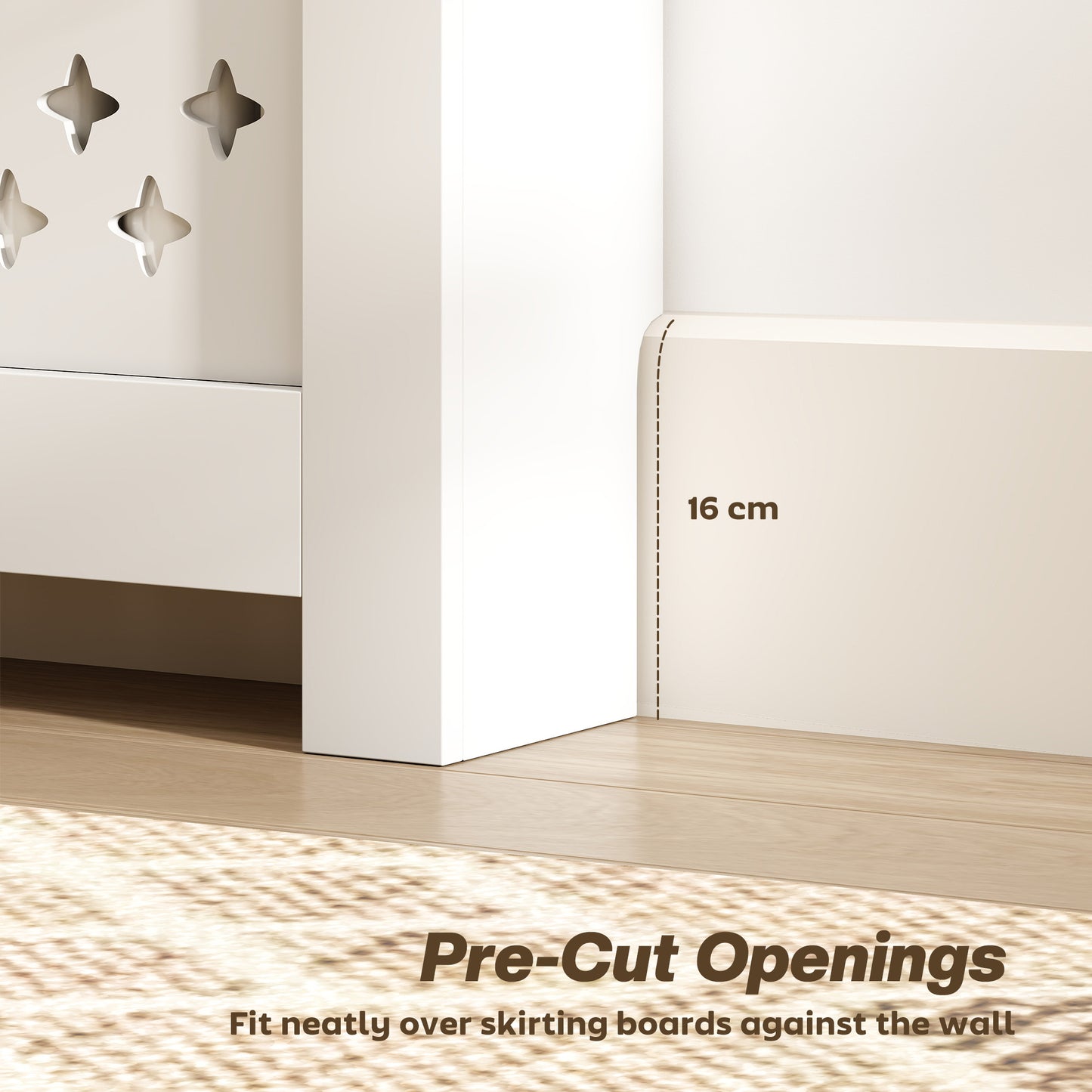 HOMCOM 108 x 19 cm Minimal Radiator Cover, with 2 Drawers - White