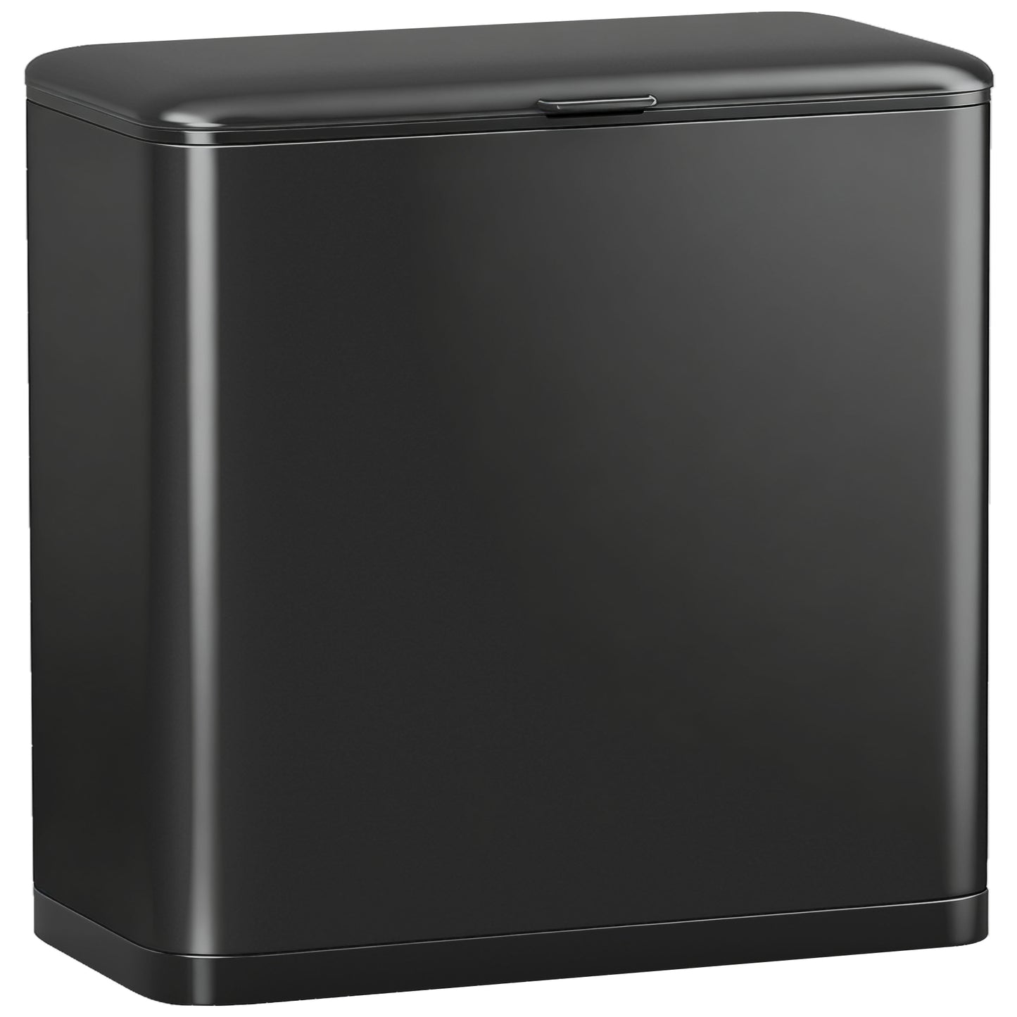 HOMCOM 8L Hanging Kitchen Bin, Rubbish bin with Lid and Removable Inner Bucket for Kitchen Cabinet Door, Under Sink, Black