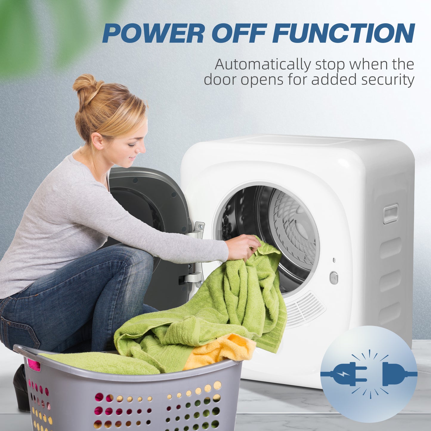 HOMCOM 4kg Vented Tumble Dryer, 800W Freestanding with 5 Modes, Smart Sensor, Timer, Stainless Steel Tub, Wall-Mount Option, White