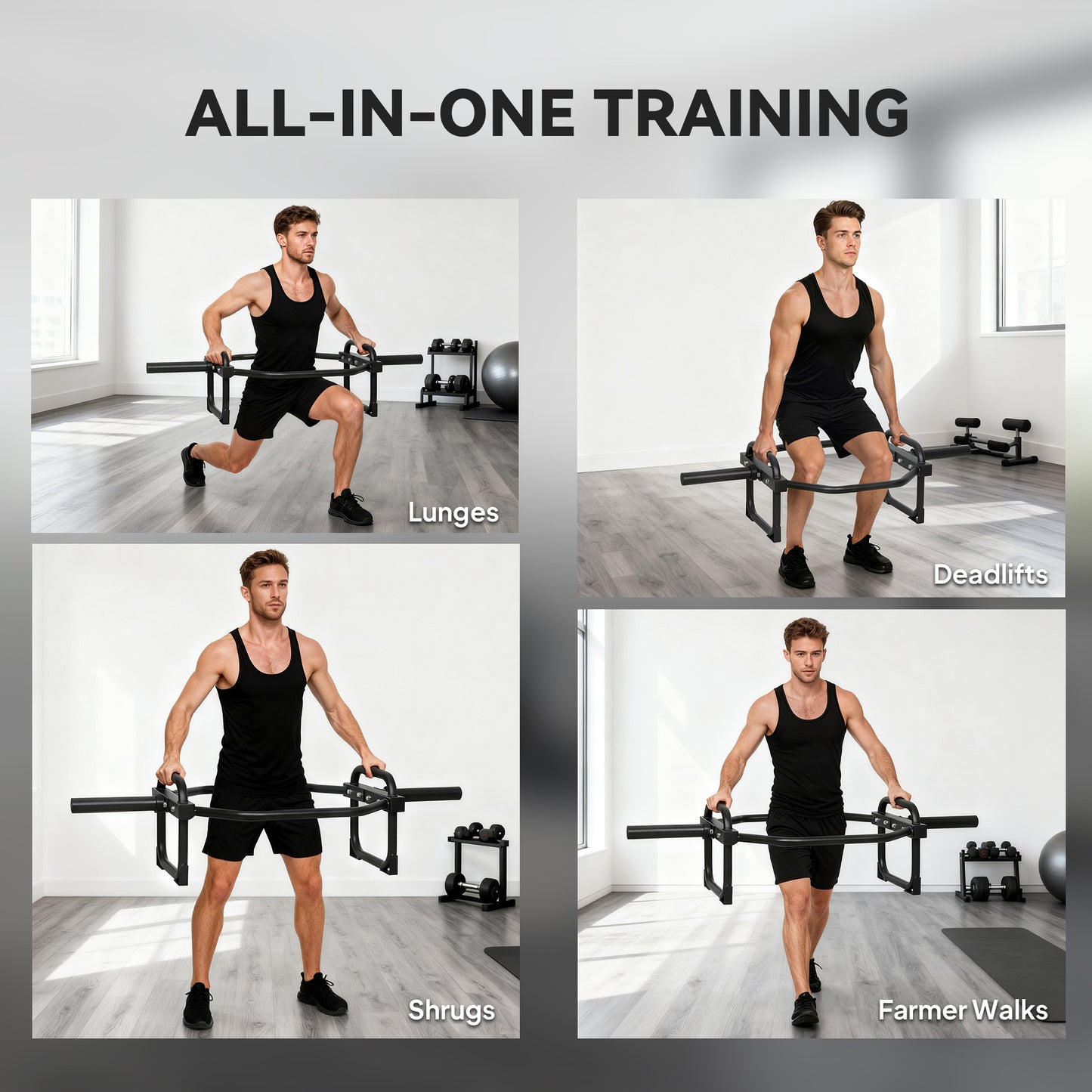 SPORTNOW Olympic Trap Bar, 2" Hex Barbell Bar with 300kg Capacity for Deadlifts, Shrugs, Squats and Farmer Walks