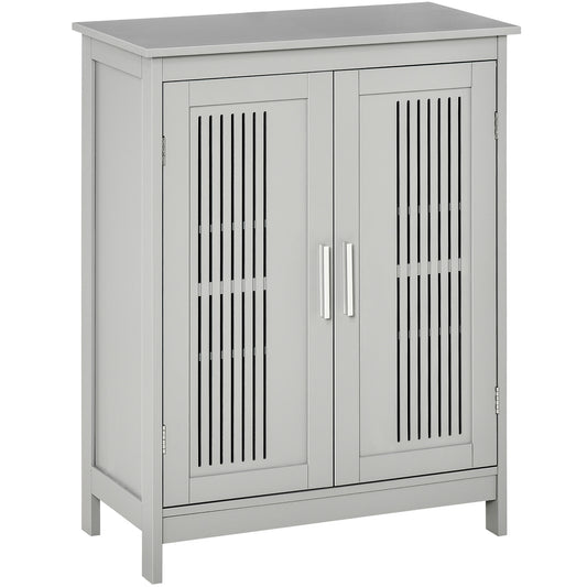 kleankin Modern Bathroom Floor Cabinet - Grey