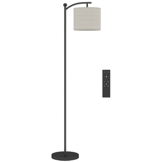 HOMCOM LED Floor Lamp, Stepless Dimmable, with Magnetic Remote, 11 Colour Temps & Brightness Levels, 60 Min Timer for Living Room, Bedroom, Office, Black