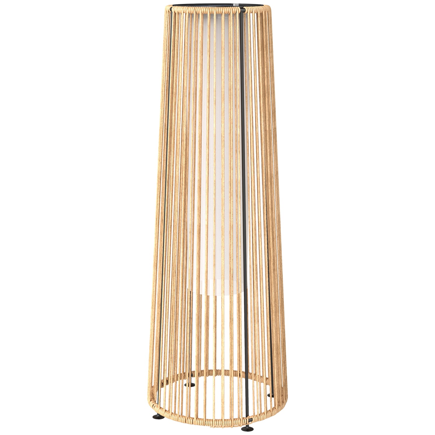Outsunny Patio Garden Solar Powered Lights Woven Resin Wicker Lantern Auto On/Off