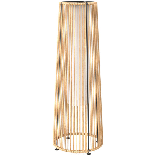 Outsunny Patio Garden Solar Powered Lights Woven Resin Wicker Lantern Auto On/Off