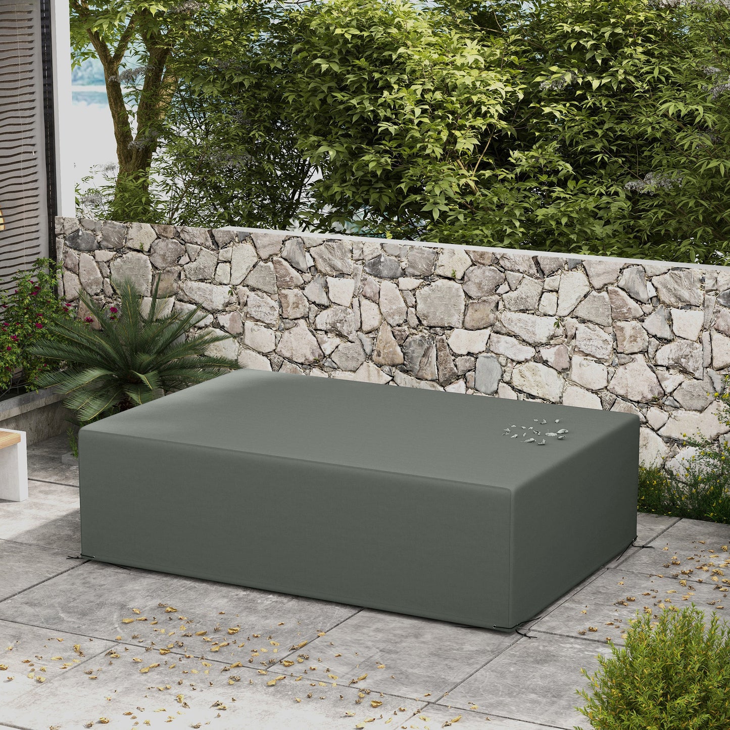Outsunny Waterproof Outdoor Furniture Cover, 600D Heavy Duty Oxford for Rectangular Sofa/Table Set, 245x165x66 cm, Dark Grey