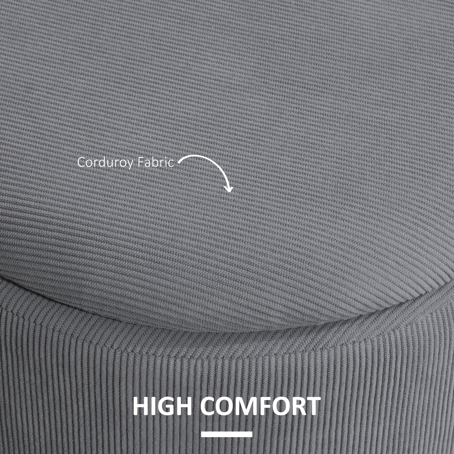 HOMCOM Modern Storage Ottoman with Removable Lid - Light Grey