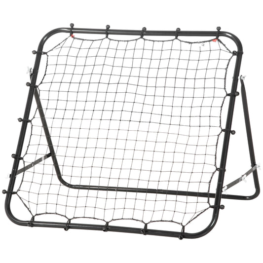 HOMCOM Rebounder Net Practise Kickback Goal for Teens Adults Softball Training Black