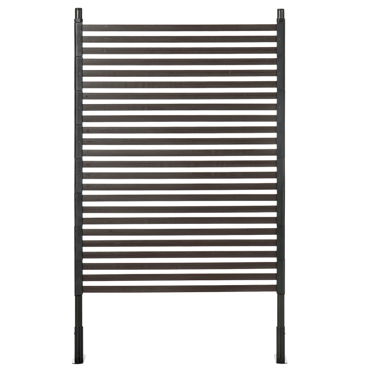 Outsunny Garden Fence with 2 Standing Ways for Hard & Soft Ground, Decorative Outdoor Divider, Animal Barrier Fence, Brown