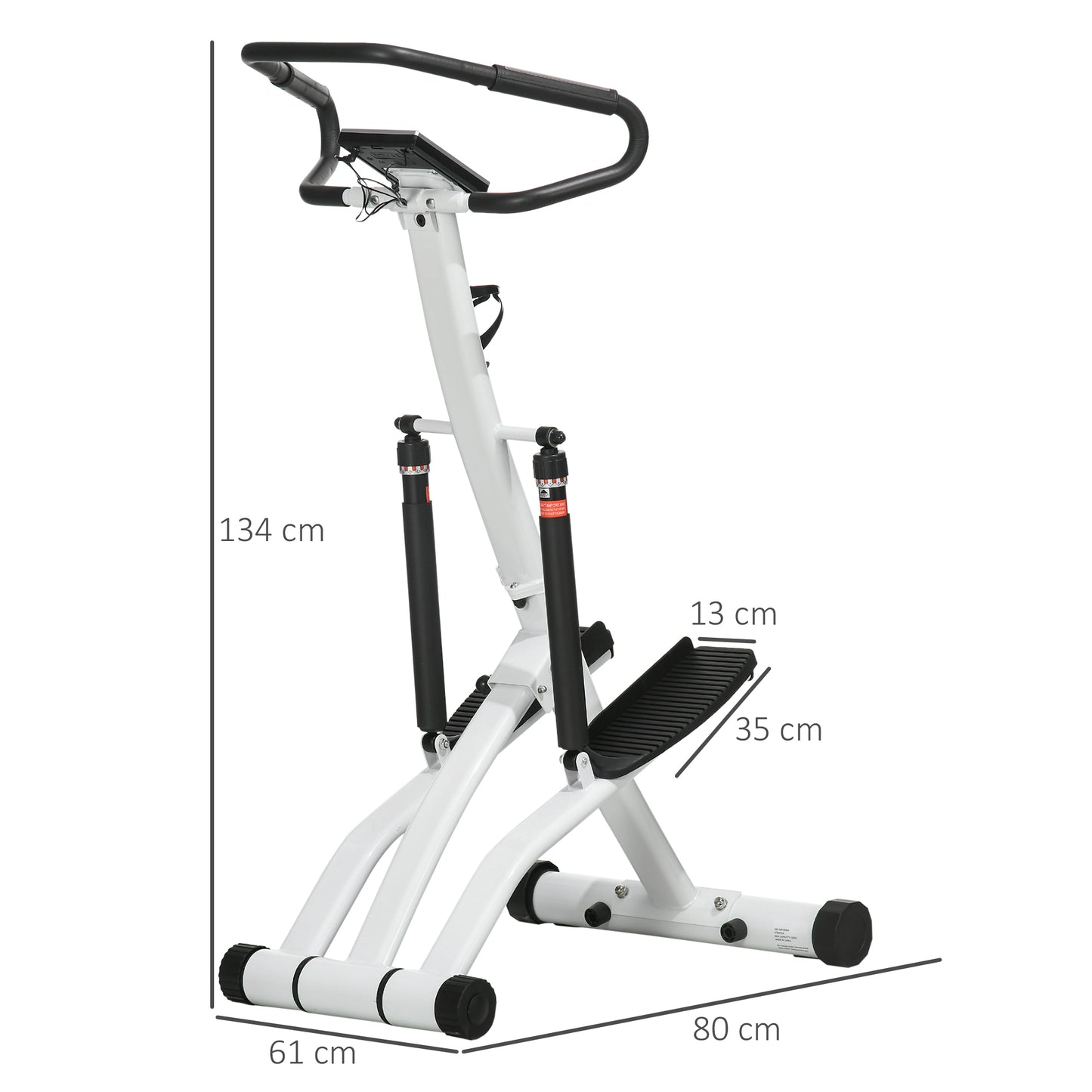 SPORTNOW Foldable Stepper Machine, 12-Level Hydraulic Resistance, LCD Monitor, Drink Holder, Home Workout, White and Black