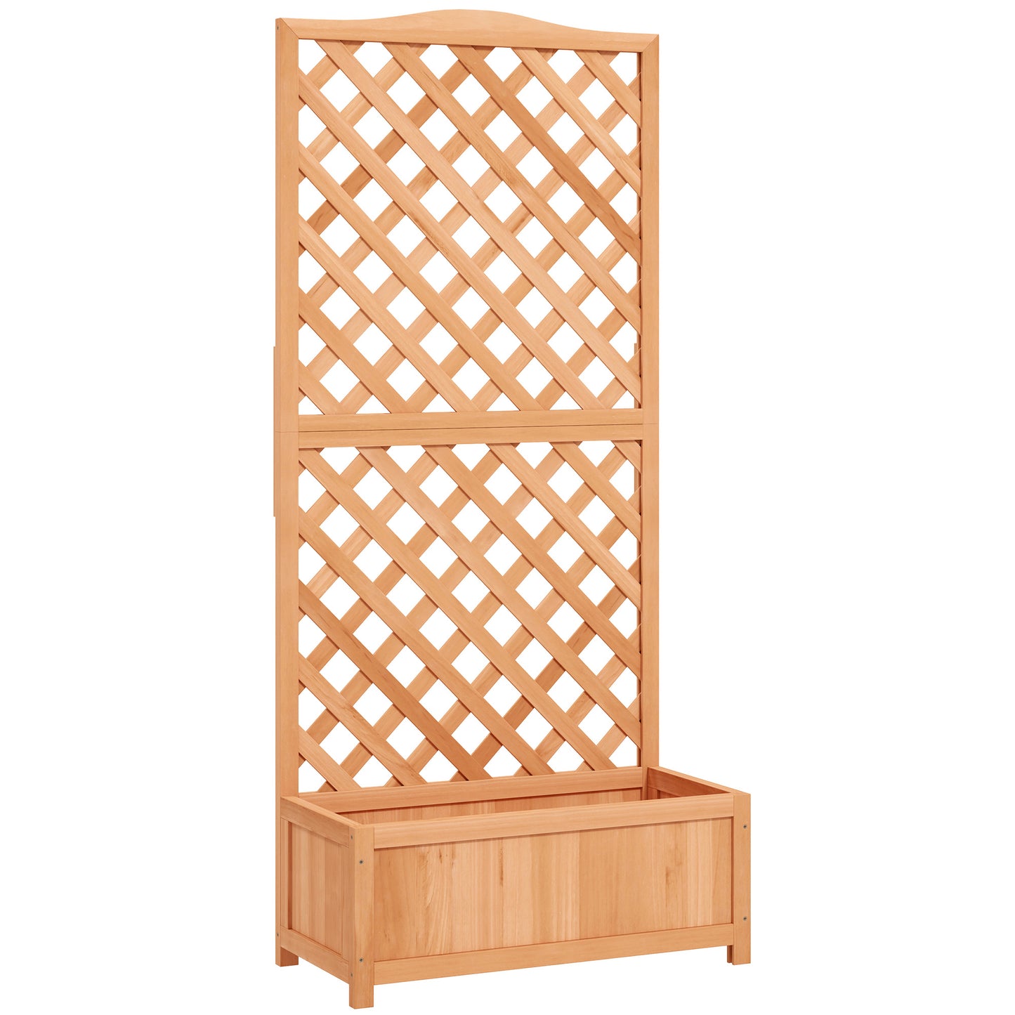 Outsunny Wooden Planter Box with Trellis, 76x36x170cm, Brown