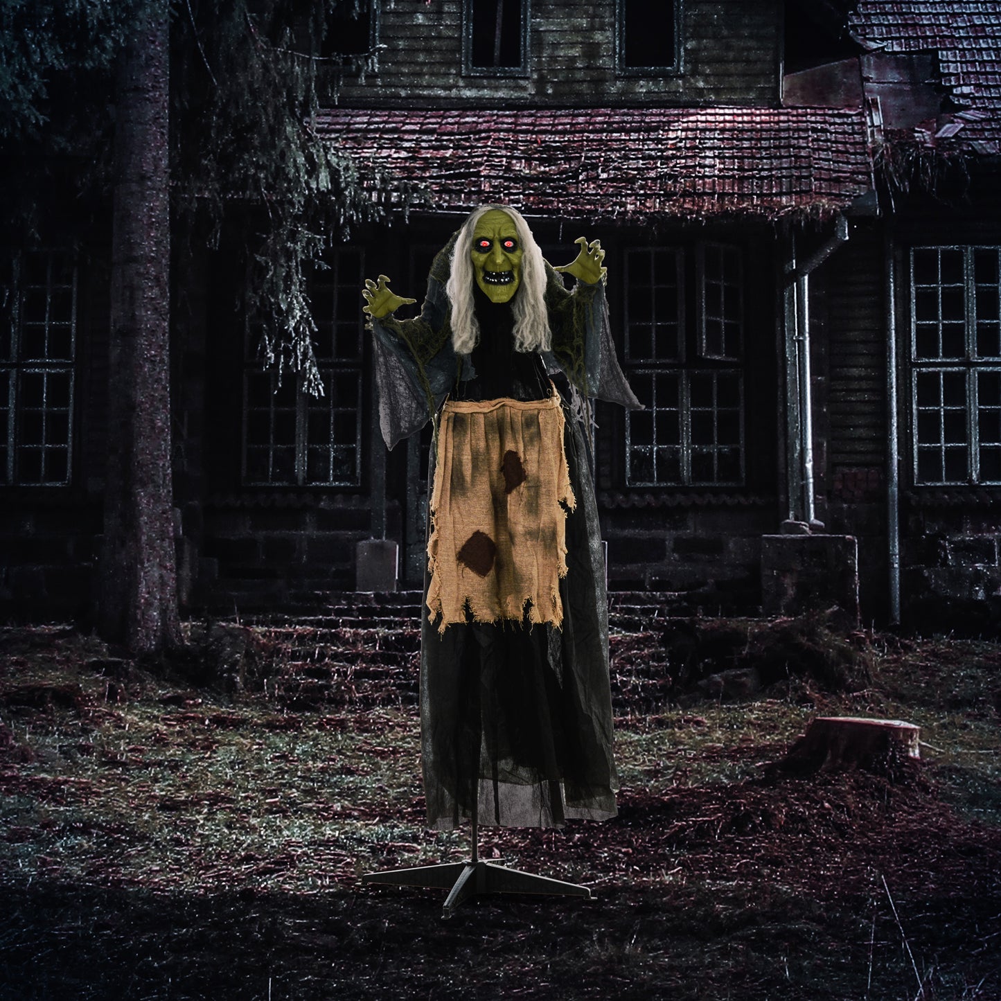 HOMCOM 160cm 63" Witch Outdoor Halloween Decoration