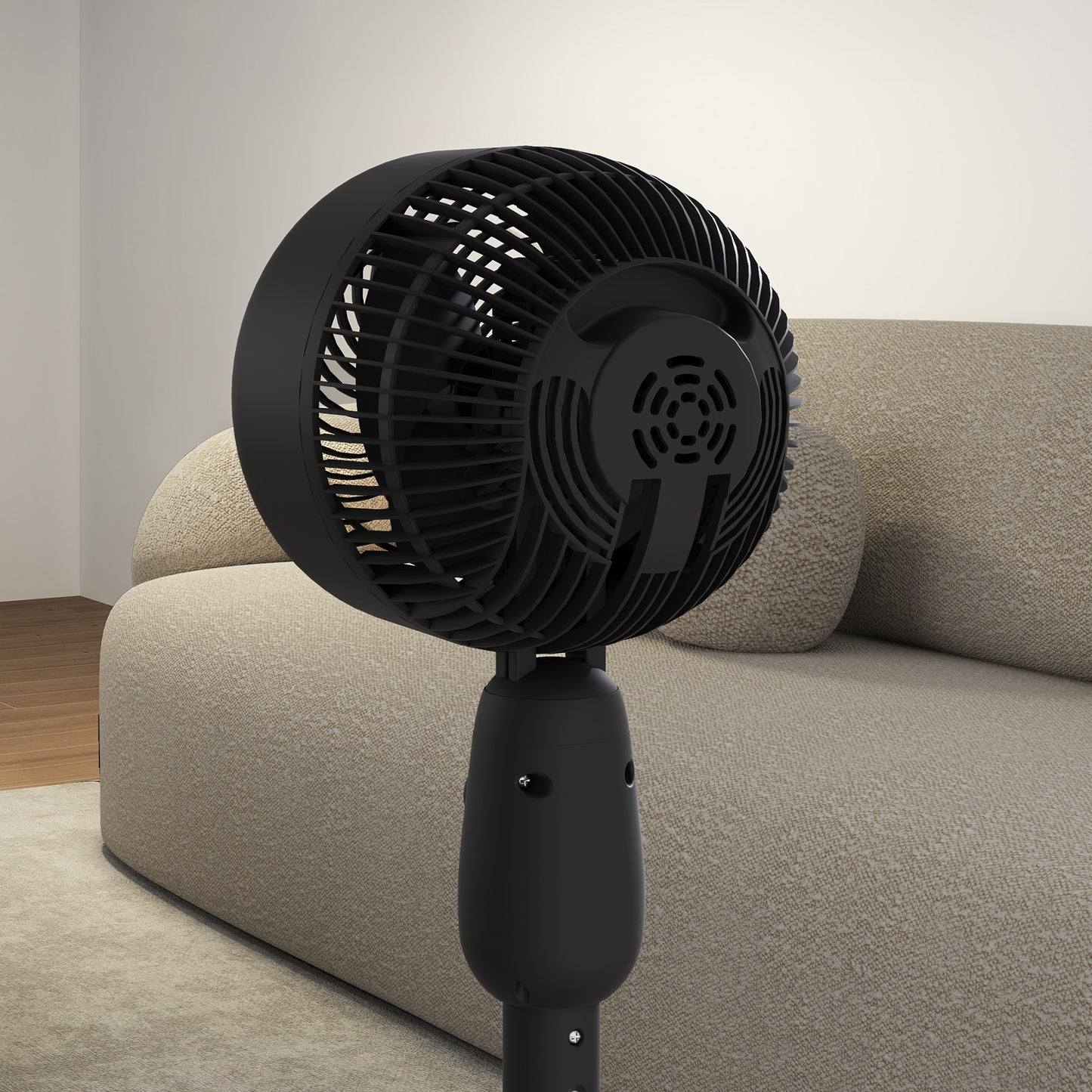 HOMCOM Pedestal Fan, 12" Floor Fan, 3 Speeds, Oscillating for Bedroom, Home & Office, Black