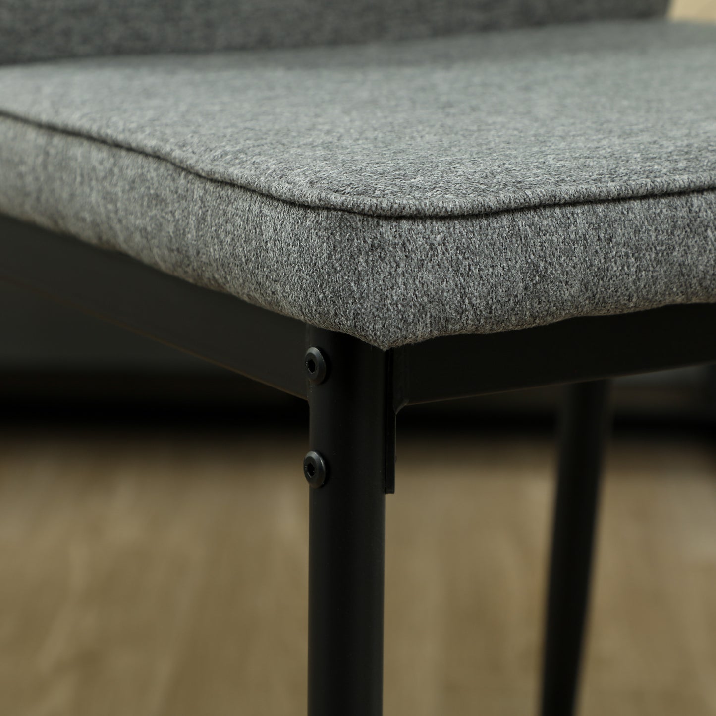 HOMCOM Velvet Dining Chairs Set of 2, Upholstered with Metal Legs, Curved Back, Padded Seat, Armless for Dining, Bedroom, Living Room, Grey