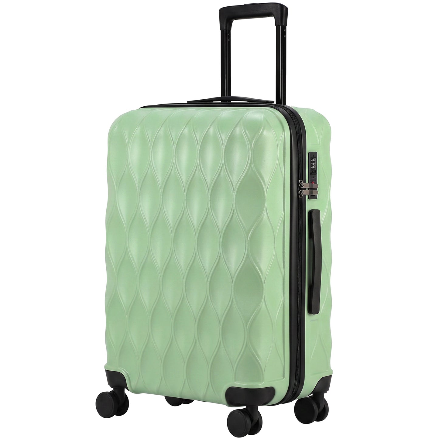 HOMCOM 2-Piece Luggage Set, ABS Hard Shell Carry On Suitcase Set with TSA Lock, Spinner Wheels, 12/20 inch, Green