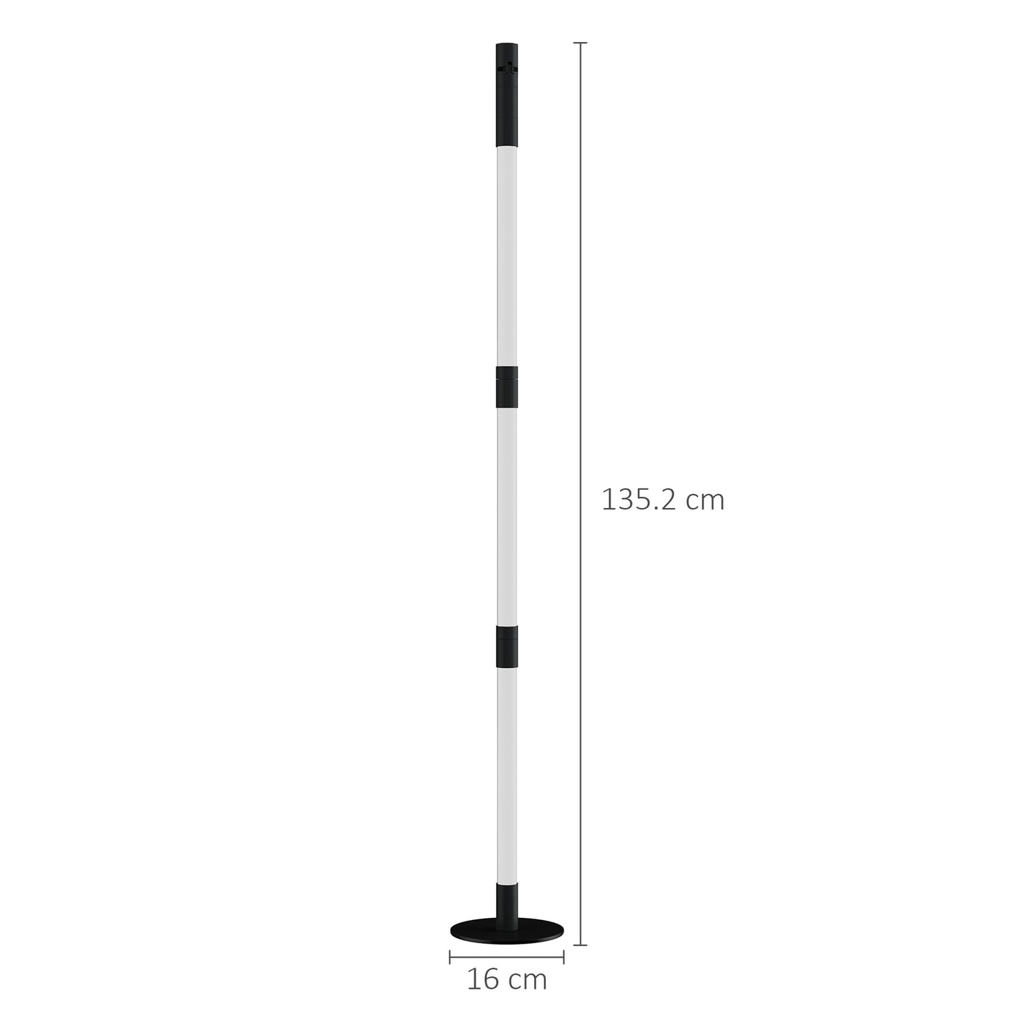 HOMCOM LED Floor Lamp with Reading Light, 360° RGB Corner Floor Lamp with App & Remote Control Dark Grey