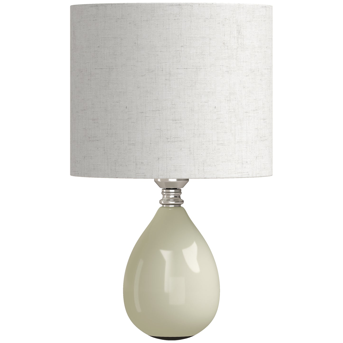 HOMCOM Table Lamp, Vintage Eastern Bedside Desk Lamp with Fabric Lampshade for Study, Bedroom, Living Room, Cream White