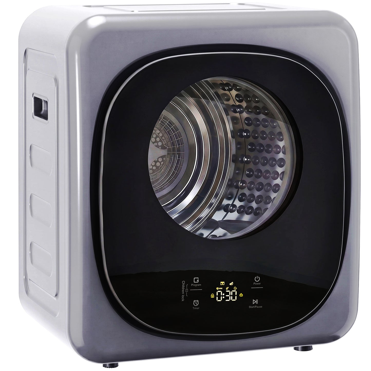 HOMCOM 4kg Vented Tumble Dryer with 5 Drying Mode, 800W Compact Freestanding Front Tumble Dryer, Silver