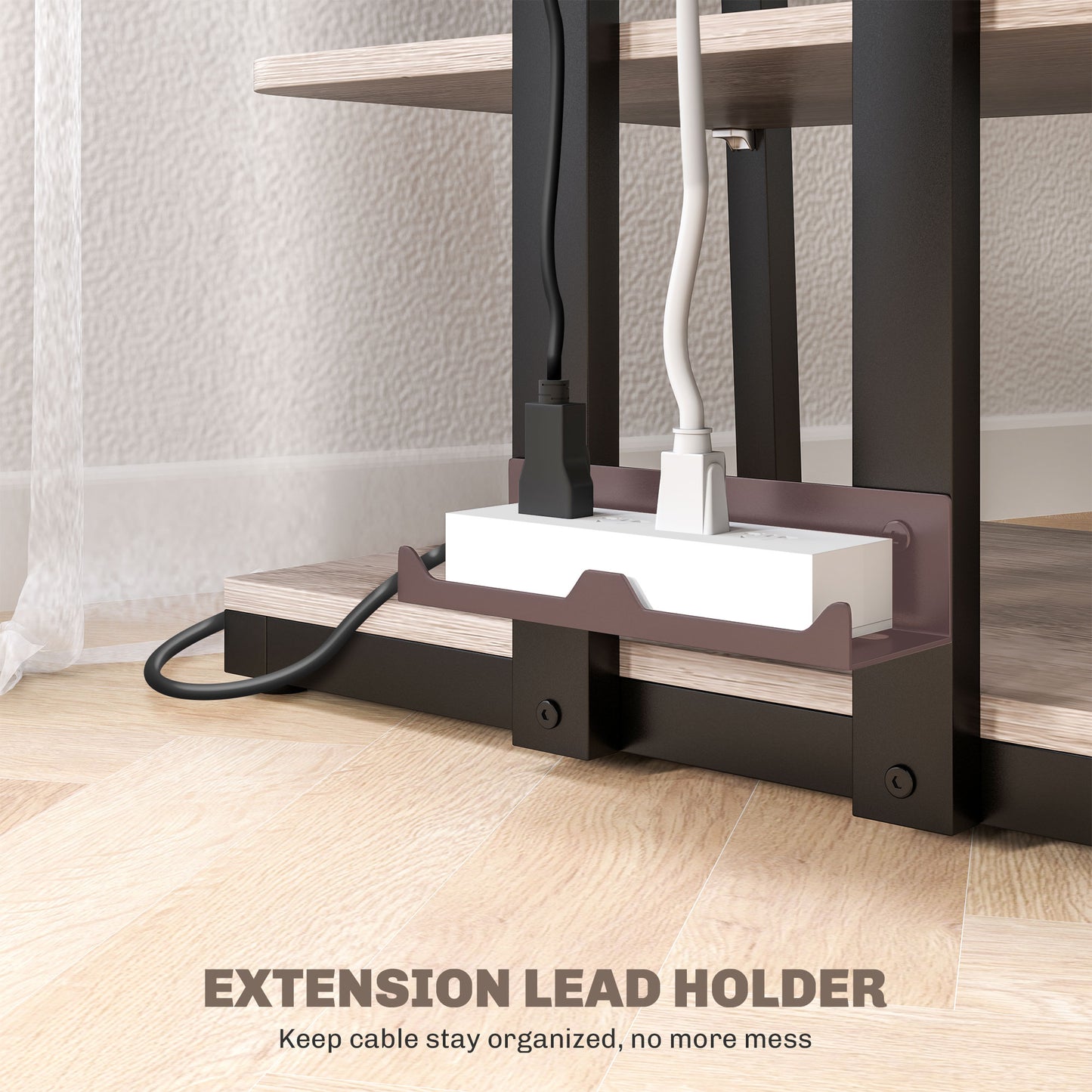 HOMCOM Corner TV Unit, with Three Storage Shelves - Grey