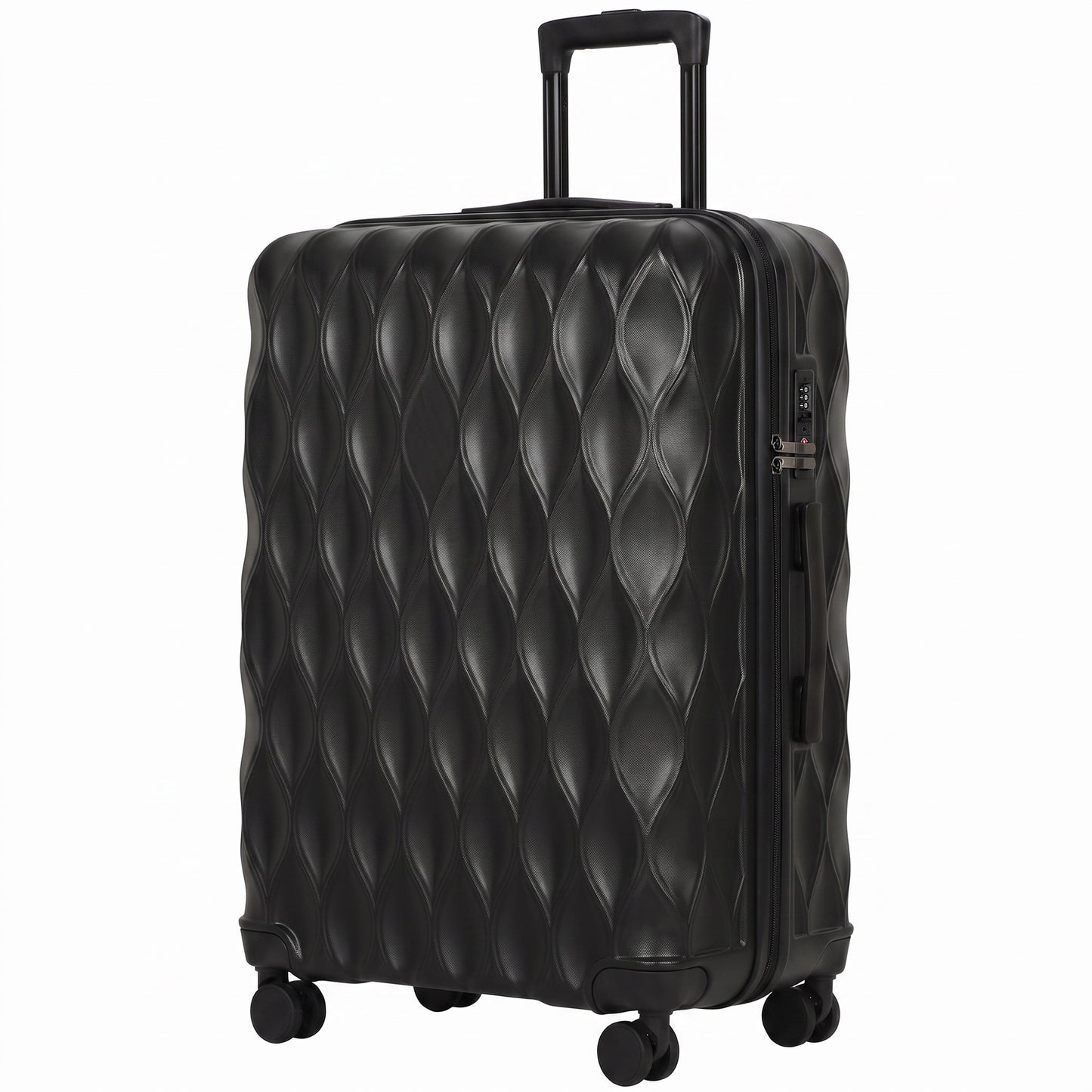 HOMCOM 28Inch Suitcase, ABS Hard Shell Checked Luggage with TSA Lock, Spinner Wheels, Telescopic Handle, Black