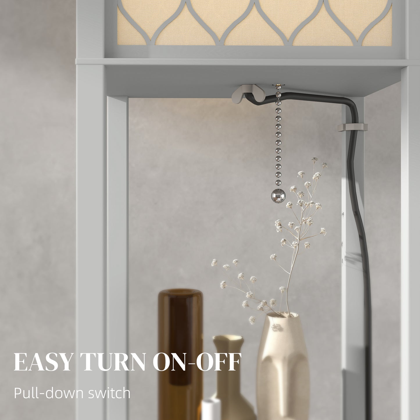 HOMCOM Three-Shelf Standing Lamp - Grey/White