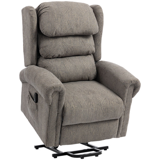 HOMCOM Velvet-Feel Electric Riser Recliner Chair, Power Lift Recliner Chair for Elderly with Remote Control, Dark Grey
