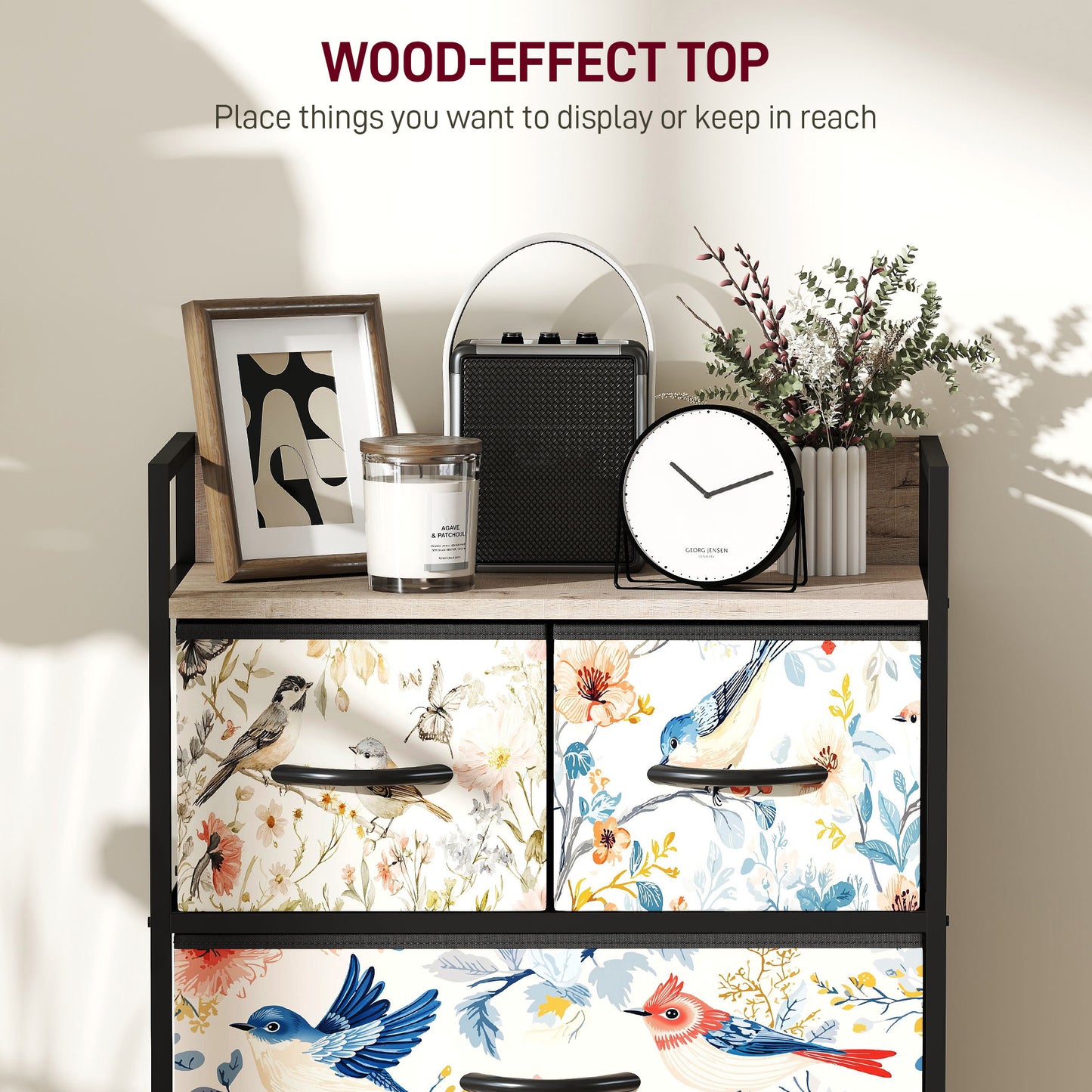 HOMCOM 4-Drawer Chest of Drawers - White