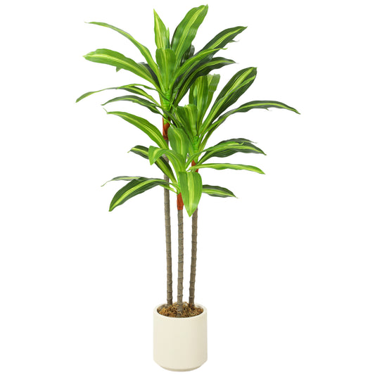 HOMCOM 90cm Lifelike Fake Tree, Artificial Dracaena Tree with Bendable Trunks, Green