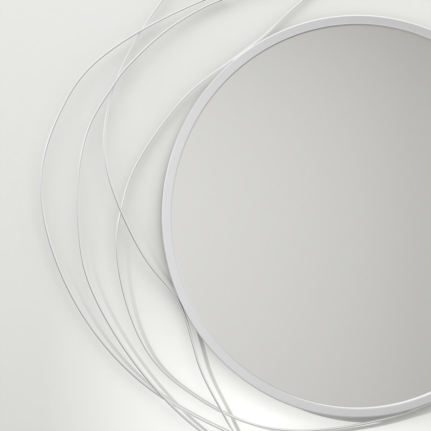 HOMCOM Abstract Metal Wire Wall Mirror, with Accessories - Silver