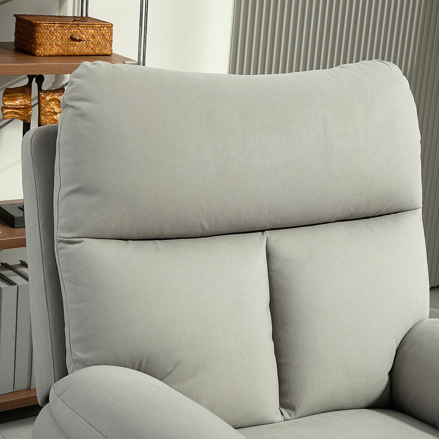 HOMCOM 140° Manual Reclining Armchair, with Footrest - Grey