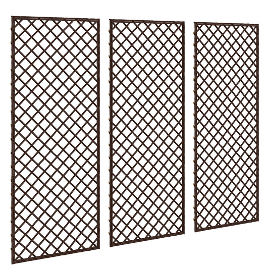 Outsunny Garden Arch, Garden Arbor with 8mm Wicker and Flat Top, Natural Wood Finish