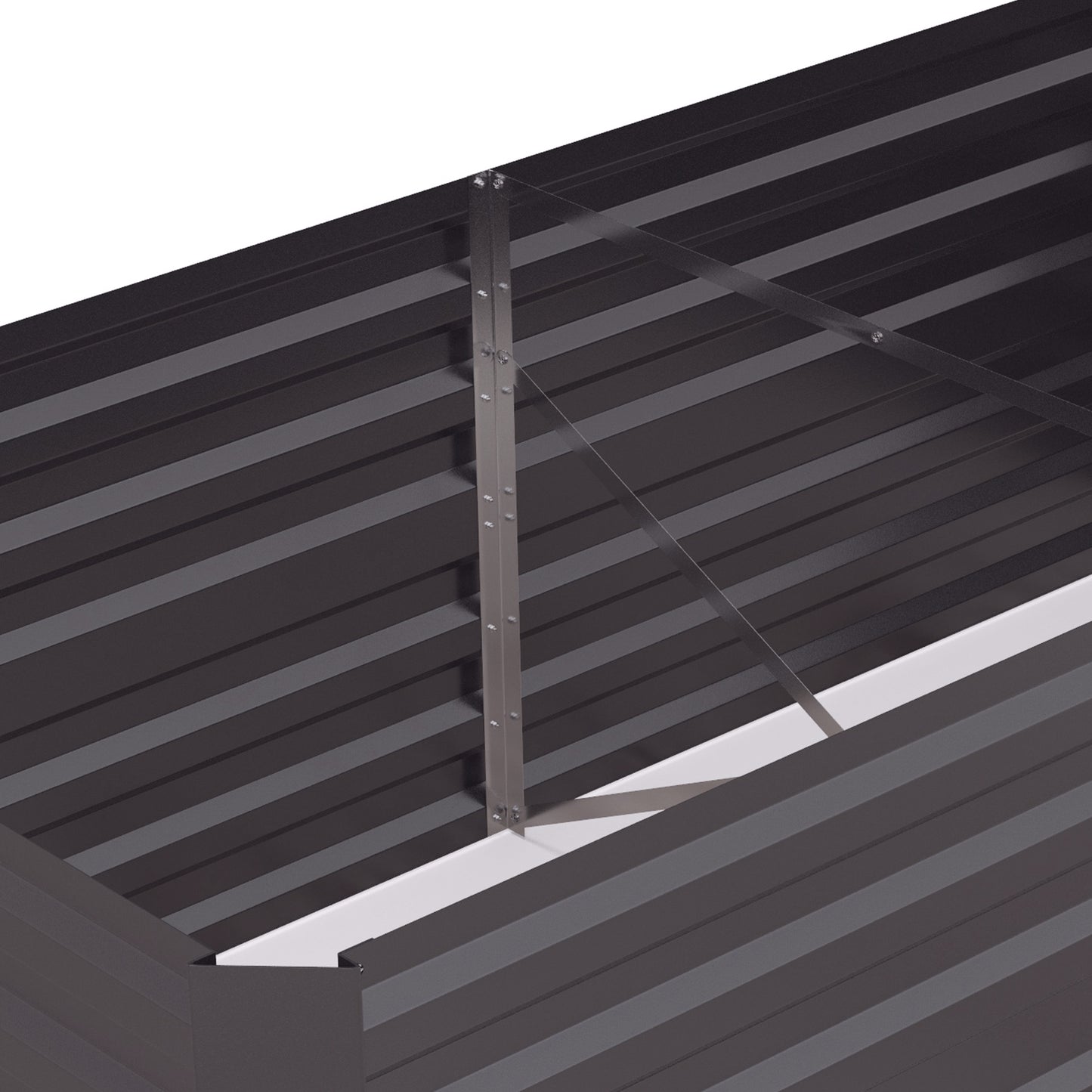 Outsunny Set of 2 Raised Garden Beds, Galvanised Steel Planters with Reinforced Rods for Vegetables, Plants & Herbs, 180x90x59 cm, Dark Grey