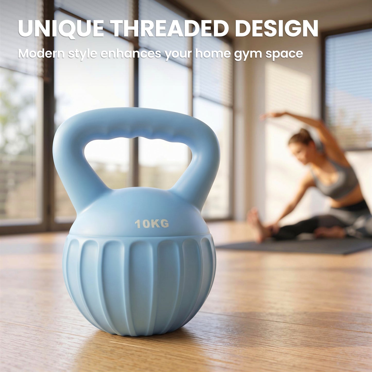 SPORTNOW Kettlebell for Strength Training Kettle Bell with Non-Slip Handle 10 kg Blue