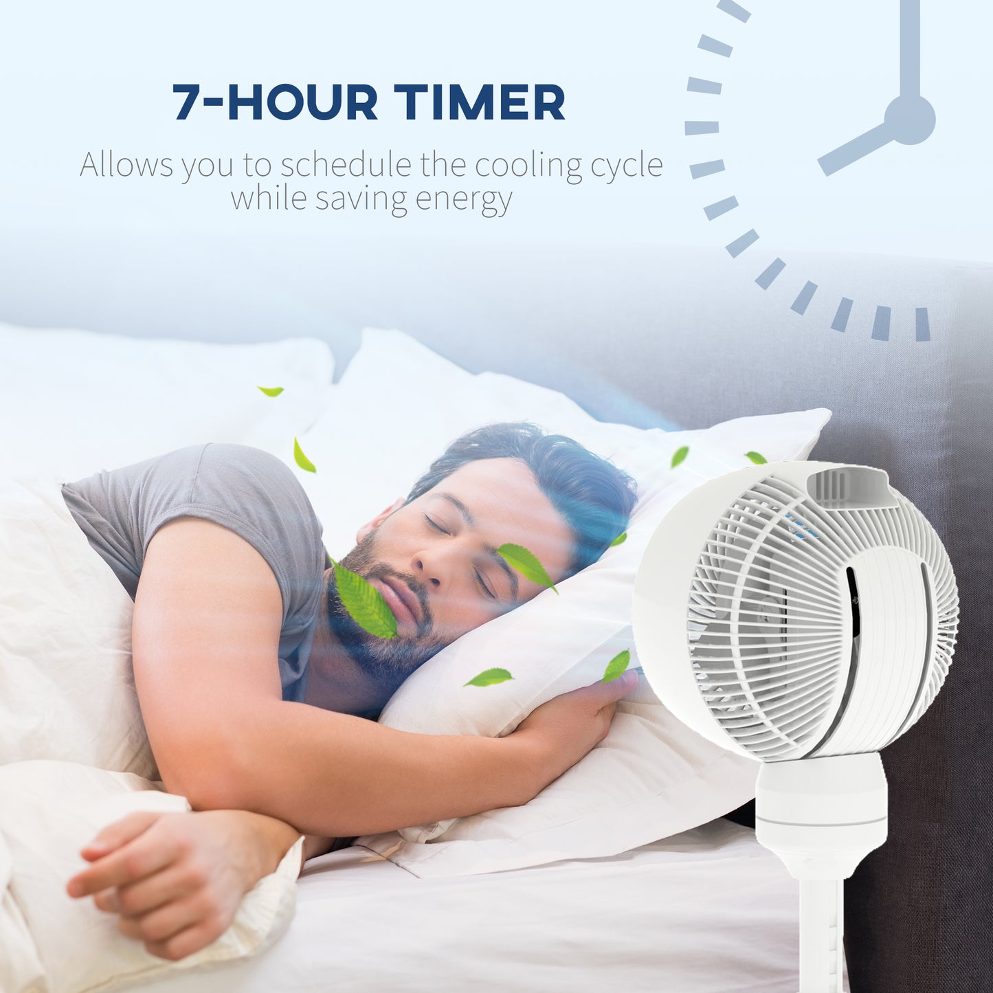 HOMCOM 9'' Air Circulator Fan, 3 Speeds, 70° Oscillation, Height Adjustable, with Remote, White