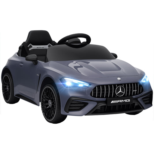 AIYAPLAY Licensed Mercedes AMG Kids Electric Car, 12V Ride On Car with Dual Motors, Remote Control for 3-6 Years, Grey