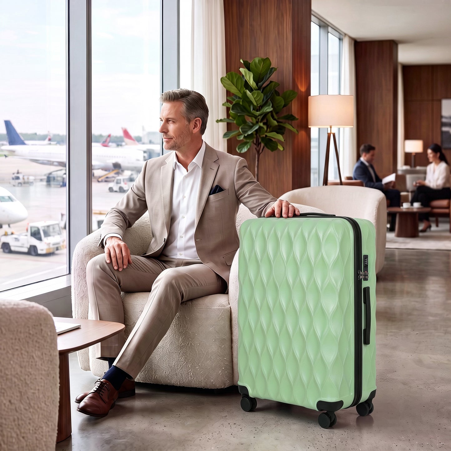 HOMCOM 28Inch Suitcase, ABS Hard Shell Checked Luggage with TSA Lock, Spinner Wheels, Telescopic Handle, Green